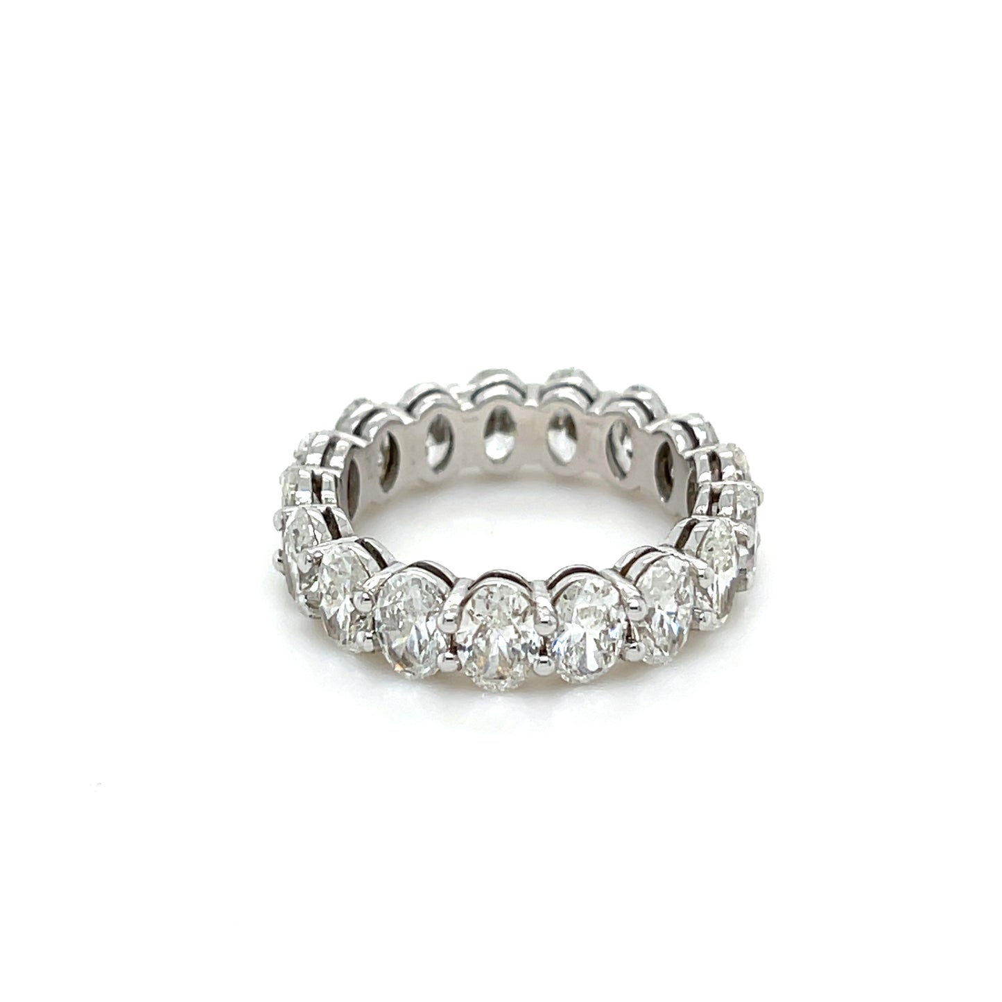 5.13 CT Oval Cut Diamonds in a 14 KT White Gold Eternity Band