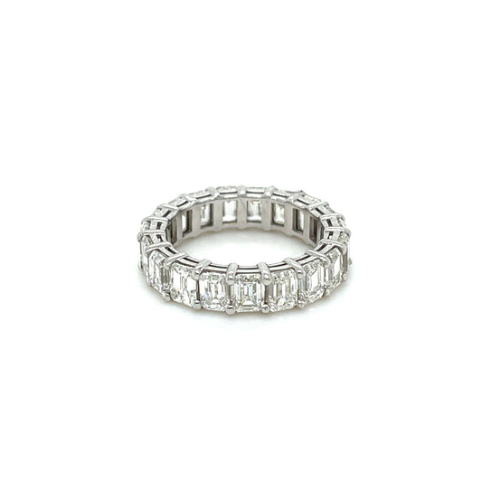 6.09 CT Emerald Cut Diamonds in a 14 KT White Gold Eternity Band