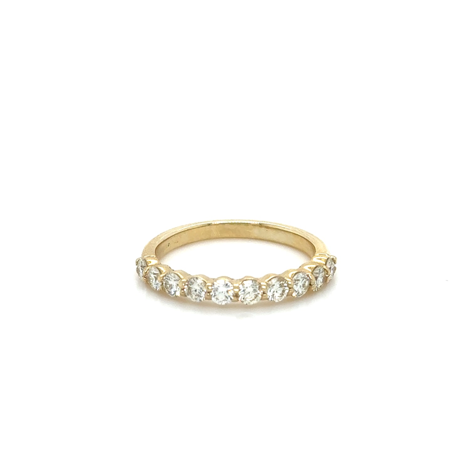 0.77 CT Natural Round Brilliant Cut Diamonds in a 14 KT Yellow Gold Ladies Band