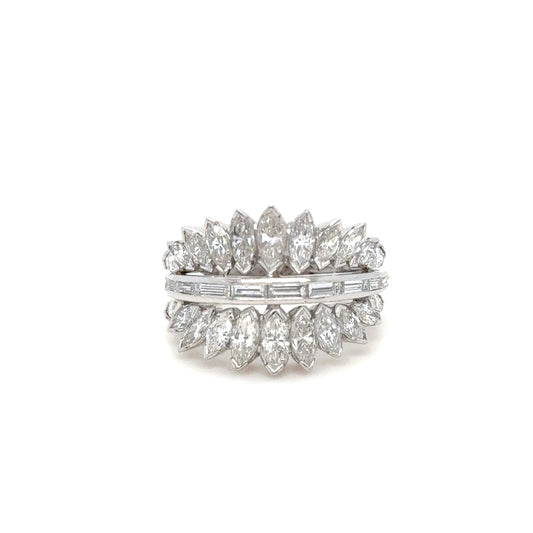 1.35 CT Baguette & Marquise Cut Diamonds in a 14 KT White Gold Band